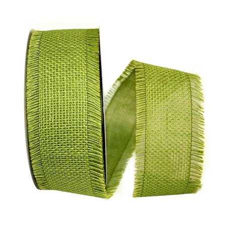 RELIANT RIBBON 20.5 in. 25 Yards Burlap Weave Ribbon, Green 25449-044-40J